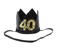 Amosfun 2 Pièces Chapeau D'anniversaire Couronne 40e Anniversaire Cadeaux Hommes Chapeaux D'anniversaire Coiffe D'anniversaire 40 Ans Tissu Non Tissé Femme Joyeux Anniversaire Numéro