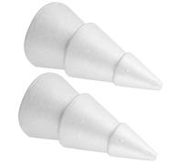 Amosfun 2 Pièces Cône en Mousse Polystyrène Blanc 20x10,5cm pour | Décoration de Table, Scènes Familiales, Finition Miroir, Léger et Peu Encombrant, pour Compositions Créatives