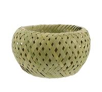 Amosfun 2 Pièces Corbeille de en de rangement en jonc de mer d'emballage mini paniers plateau rond rangement fruit tressé en portatif Green