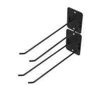 Amosfun 2 pièces Crochets Muraux Robustes Métal pour Garage Support Mural de Rangement pour Balais et Outils Lot de Gain de Place pour Organisation Maison