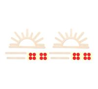 Amosfun 2 Pièces Décoration Murale Soleil en Bois d'enfant décoration Murale créative en Bois Vintage Decoration décoration Vintage Porte décor de Rose Petit Soleil en Bois