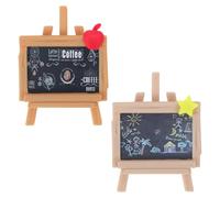 Amosfun 2 Pièces Décoration pour Maison de Poupée avec Tableau Noir Réaliste Support de Peinture Compact pour Modèles de Café Accessoires DIY pour Micro