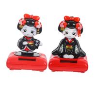 Amosfun 2 Pièces Figurines Kimono pour Tableau de Bord Lot de Ornements Voiture à Danse et Tête Secouante Petites Poupées pour Décoration Intérieure