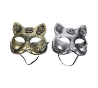 Amosfun 2 Pièces Masque de Chat D'halloween Demi-masque de Bal Cosplay