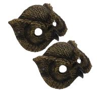 Amosfun 2 Pièces Masque de Hibou Demi-masque Or pour Adultes