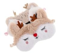 Amosfun 2 Pièces Masque de Sommeil en Peluche Doux et Portable de Cerf Mignon pour Femmes et Garçon et Filles, Confortable et Amusant pour Jeux de Fête et Usage Vacances