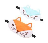 Amosfun 2 Pièces Masque de Sommeil Yeux en Satin et Coton, Design Animal Mignon, Respirant et Occultant, pour Dormir Sieste