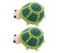 Amosfun 2 Pièces Mini Crochet Turtle Doll Positive Knitted Animal Toy for Desk Ornament and Inspirational Soft Handmade Plush Decoration for Birthday and Christmas