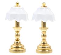 Amosfun 2 Pièces Mini Lampe de Chevet Décorative Miniature pour Maison de Poupées Décoration Intérieure