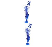 Amosfun 2 Pièces Ornements d'anniversaire De Première Année Bannière d'anniversaire Néon Décoration Plaque Bannière Joyeux Anniversaire Assiettes Guirlande Bloc De Ciment Blue