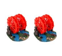 Amosfun 2 Pièces Ornements de Moulin à Vent décoratif Accessoires d'aquarium Plant Water aquarelum décor Aquarium Roue hydraulique pour Aquarium abri de Poisson pour Aquarium résine