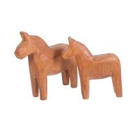 Amosfun 2 Pièces Ornements de Troie Faits Main décors de Table de Cheval décoration de Plate-Forme de Table décor d'étagère d'animaux d'accueil de pin Chocolat