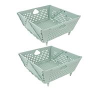 Amosfun 2 pièces Passoire Pliable pour Cuisine Panier Égouttoir Pliant Gain de Place Passoire Multifonction pour Fruits Légumes et Pâtes Rapide Drainage pour Cuisine Compacte