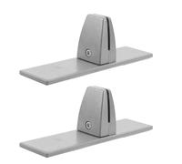 Amosfun 2 Pièces Pince à Verre Pied Support de Serrage en Alliage Blanc, Forme en T, Fixation de Panneau de Verre, Stabilité de Cloison, Installation Rapide, pour Bureaux Collaboratifs