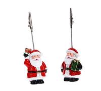 Amosfun 2 Pièces Porte Photos Résine à Thème Noël Support Mémo Stable et Décoratif Clips Cartes Festifs pour Bureau Intérieur Hiver