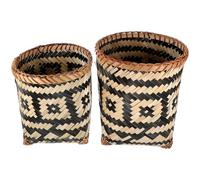 Amosfun 2 Pièces Poubelle En Bambou Panier De Ventre En Jonc De Mer Panier À Ordures Tissé Panier En Rotin Panier Pour Jouets Poubelle De Voiture Conteneur À Déchets Poubelle En Rotin