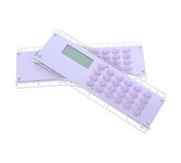 Amosfun 2 Pièces Règle Compacte en Plastique pour Calculs Mathématiques avec Double Échelle et Calculatrice Intégrée, Portable pour Usage à Domicile et Dessin Technique