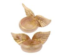 Amosfun 2 Pièces Resin Angel Candle Holder with Angel Wings Tealight Stand for Dining Table Decor and Wedding Centerpiece Rustic Home and Memorial Gift