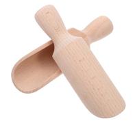 Amosfun 2 Pièces scoop de grain cuillère à grains en bois scoop de sucre cuillère à épices en bois boule de flocons d’avoine Beige