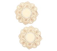 Amosfun 2 Pièces Sets De Table Brodés Napperon Isolant Napperons De Table Décoration De Fleurs Lavable en Dentelle Brodée De e Décor De e À Manger Décor