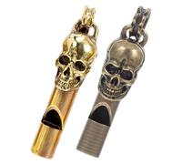 Amosfun 2 Pièces Sifflet à Tête de SK Pendentif Crâne Cuivre