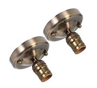 Amosfun 2 Pièces Vintage Lamp Socket Light Bulb Holder Screw Fitting Pendant Wall Fixture For Kitchen Dining Bedroom Hallway