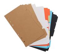 Amosfun 20 Intercalaires Portables en Papier Kraft et Carton Noir Onglets Perforés, Diviseurs pour Organisation de Documents en Classeur et Études