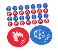 Amosfun 20 Paires Étiquettes Autocollantes pour Robinets Chaud et Froid Acrylique Symboles Visibles pour Sécurité Salle de Bain Adhérence Adaptées pour Maison Hôtel et Lieux Publics