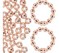 Amosfun 200 Pièces Bracelet Perles En Métal Bracelet Perles De Cuivre Perles D'Or Pour La Fabrication De Bijoux Perles Rondes Bijoux Délicats Bracelet Fabrication De Perles Perles De