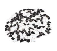 Amosfun 200g Carreaux de Mosaïque Céramique Irréguliers pour DIY Pierres Émaillées Délicates Assortiment Mixte Noir Blanc Gris Décoration Créative
