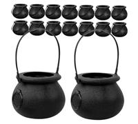 Amosfun 20pièces Mini Chaudron Noir pour Halloween Seau à Bonbons De Pot De Bonbons Réutilisable Décoration De Fête Et Échange De Friandises