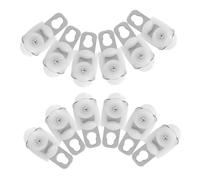 Amosfun 20pièces roulettes De Rail De Rideau Silencieuses Rail à Rideaux avec Crochets Coulissants Glissières pour Fenêtres Petite Poulie pour De Rideaux Blanc