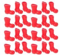Amosfun 25 Paires De Mini Bottes De Père Noël Petites Bottes en Plastique Chaussures De Père Noël pour L'Artisanat Décorations De Maison De Poupée De Noël
