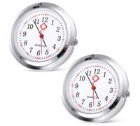 Amosfun 2pcs Cadran de Montre de Poche pour Infirmière en Verre Argenté, Clair et Intuitif, Design Concis, Pratique à Transporter pour Usage Créatif Style Aléatoire