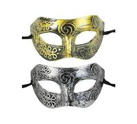 Amosfun 2pcs hommes romains rétro masques halloween demi masque mascarade ball masque