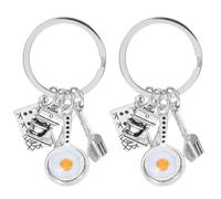 Amosfun 2Pcs Porte-CléS CuillèRe Fourchette Vaisselle, DéCoration CréAtive Pour FêTes, De NoëL, Argenté, Alliage Durable