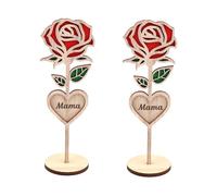 Amosfun 2pcs Réglage De La Table avec des Roses Salle Chemins De Table Bougies Chauffe-Plat Décoratif Artificiel Chemin De Table Halloween Bougie Chauffe-Plat Mères Décoration Fleurs Bois