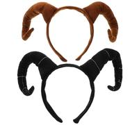 Amosfun 2pièces Bandeau Corne Antilope pour Déguisement Halloween Serre-tête Corne Animal pour Cosplay Accessoires de Costume Noire pour Cheveux