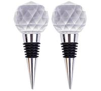 Amosfun 2pièces Bouchon De Bouteille Alliage Et Cristal Lot de Bouchons Étanches pour Vin Accessoires De Conservation pour Fête Et Bar