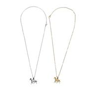 Amosfun 2pièces Pendentif Cheval Acier Inoxydable Collier Créatif Avec Design Coeur Pour Anniversaire Et Saint-valentin