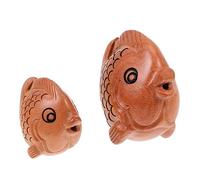 Amosfun 2pièces Poisson Sculpté Sur Bois Lot De Décoratif Artisanat Objet Art Pendentif Diy Bracelet