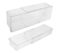 Amosfun 2pièces Séparateur De Tiroir Réglable Plastique Transparent Lot pour Rangement De Maquillage Cosmétiques Et Ustensiles De Cuisine s