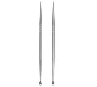 Amosfun 2pièces Stylo Auriculaire Double Tête Acier Inoxydable pour Auriculothérapie Détecteur Acupoints avec Pommeau et Cuillère Oreille Outil de Massage Précis et Portable Lot