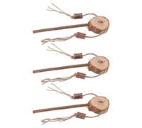 Amosfun 3 Bâtons à Taquiner pour Animaux de Compagnie en Bois et Corde, Jouets Amusants pour Chats et Chatons, Forme de Tambourin, Favorisent L'activité et Protègent Les Meubles