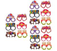 Amosfun 3 Ensembles Lunettes Anniversaire Papier Réutilisables Accessoires Amusants Pour Photo Booth Pour Célébrations Anniversaire 18 Pièces * 3