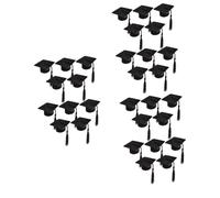 Amosfun 3 Ensembles Mini Chapeau De Docteur Pré Mini Casquette Bouteille Boîtes De Bonbons De Remise des Diplômes Chapeaux De Diplômés pour Enfants Haut Tissu Non Tissé Black 10 Pièces * 3