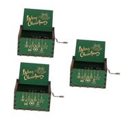 Amosfun 3 Pièces Boîte à Musique De Noël Musical Or Toile De Jute Service Carte Boîtes De Noël avec Couvercles Mécanisme Petites Boîtes à Musique Articles Musicaux De Noël Bois