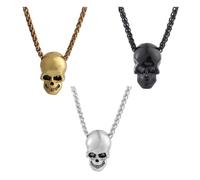 Amosfun 3 Pièces Collier Tête de Mort en Alliage pour Homme