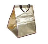 Amosfun 3 Pièces d'emballage De Gâteau Pizza à Emporter Porte-Casserole Transporteur De Nourriture Sacs à Lunch Isolés Fourre-Tout Feuille D'aluminium Golden