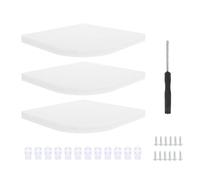 Amosfun 3 Pièces Étagères Murales Flottantes en Bois, Panneaux d'angle Ovale 15X15 CM pour Rangement d'angle la Cuisine, Bureau et Chambre